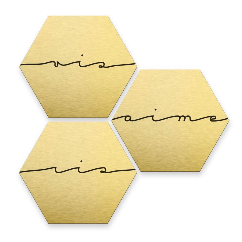 Esagoni Alu-Dibond - Vis ris aime (Set 3 pz.)
