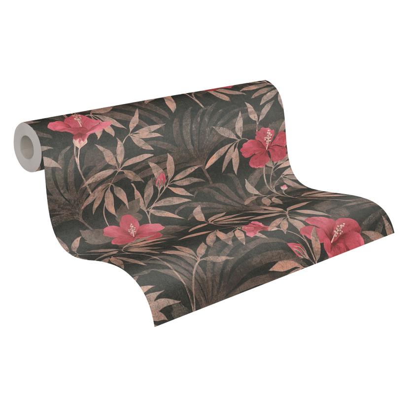 A.S. Création Cuba - Papier peint intissé fleuris, brun