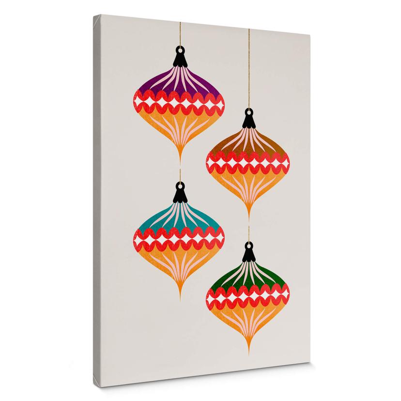 Lienzo Kubistika - Christmas baubles retro
