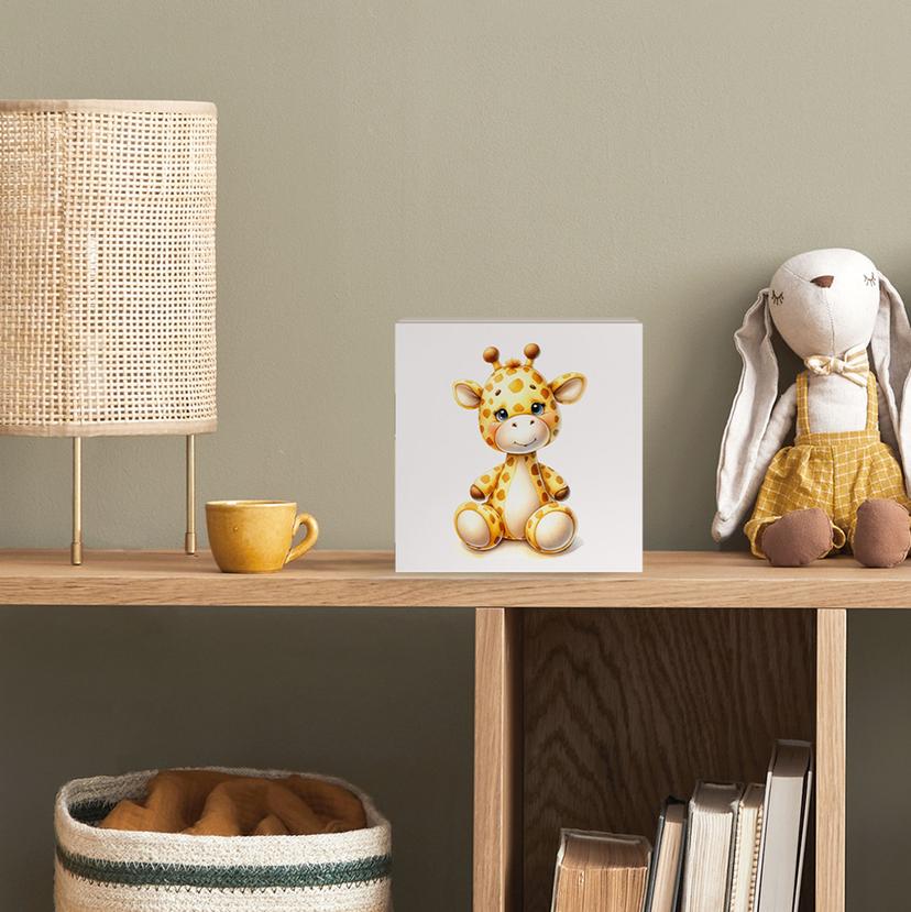 Holzbild zum Hinstellen - Kleine Giraffe - Magnusson - 15x15 cm