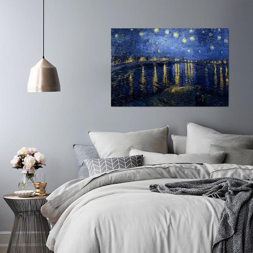 Stampe su tela, Vincent van Gogh - Notte stellata sul Rodano