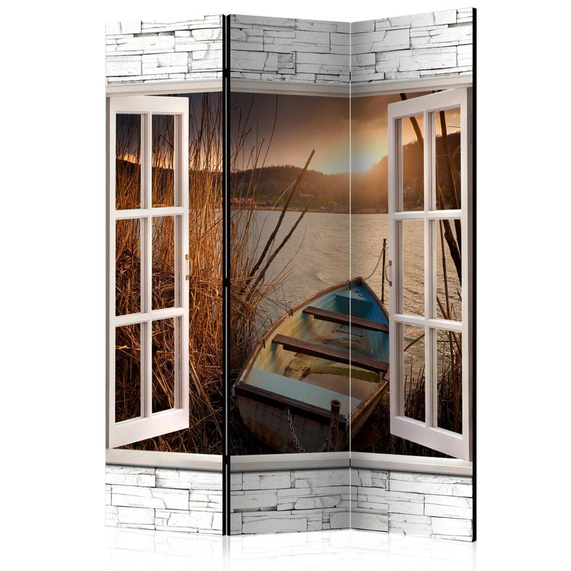 Screen room divider - Efterårssø, 3-delt