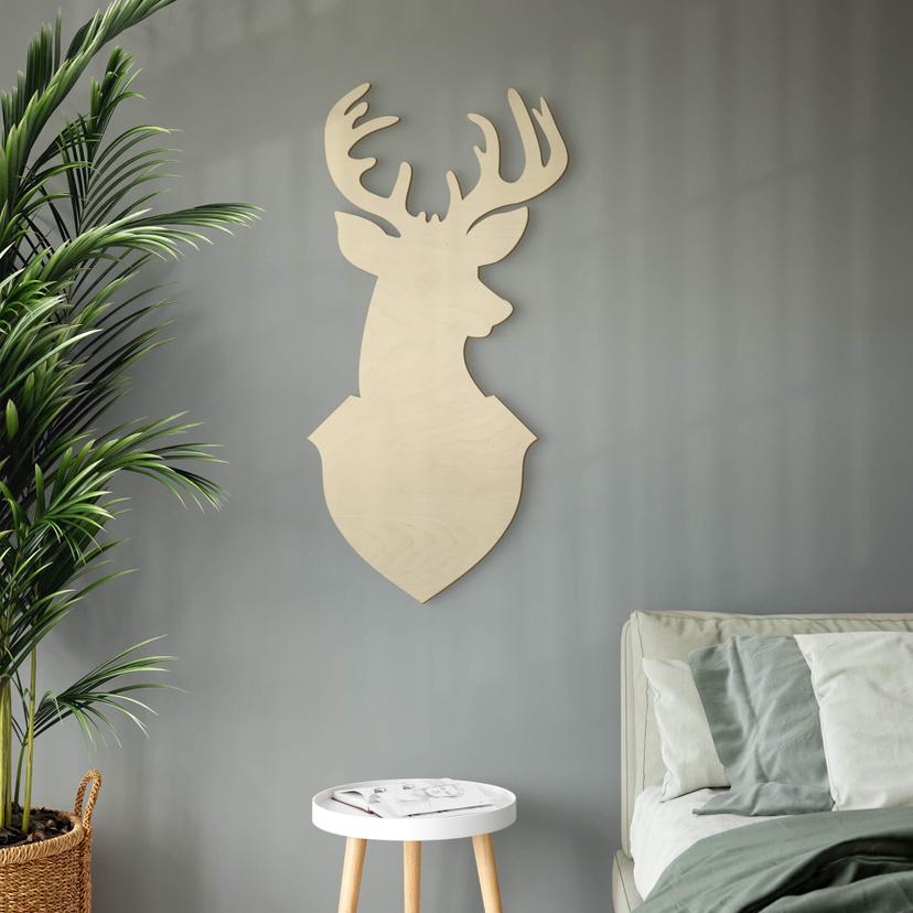 Decoración en madera chopo - ciervo
