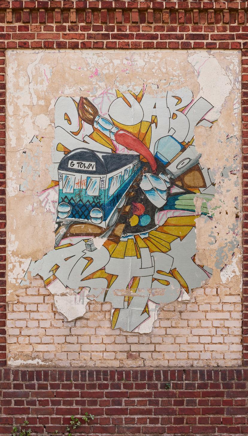 Graffiti marrón beige - Fotomural tejido-no tejido - Industrial Livingwalls - mate y liso
