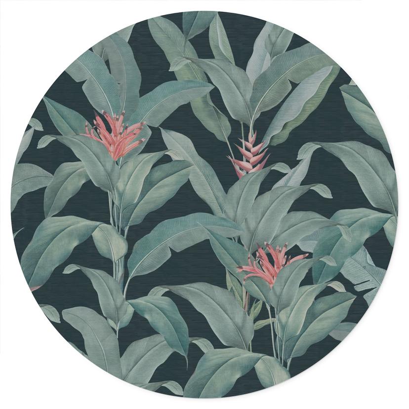 Adesivo murale Urban Jungle Tropical Leaves Green - Bloomery Decor - Round