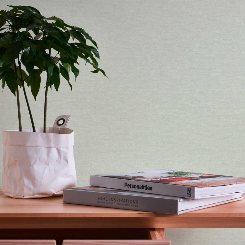 non-woven tapet hør-look grøn - tapet med tekstur
