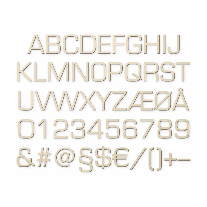 Letras de madera álamo - letras simples Eurostile