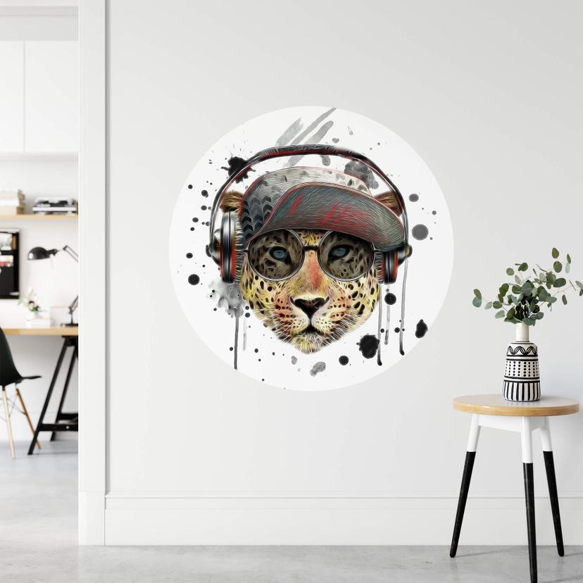 Muursticker rond Listen to the Music