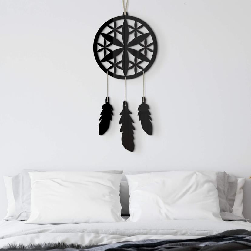 Decoración acrílica flor atrapasueños (4 piezas)