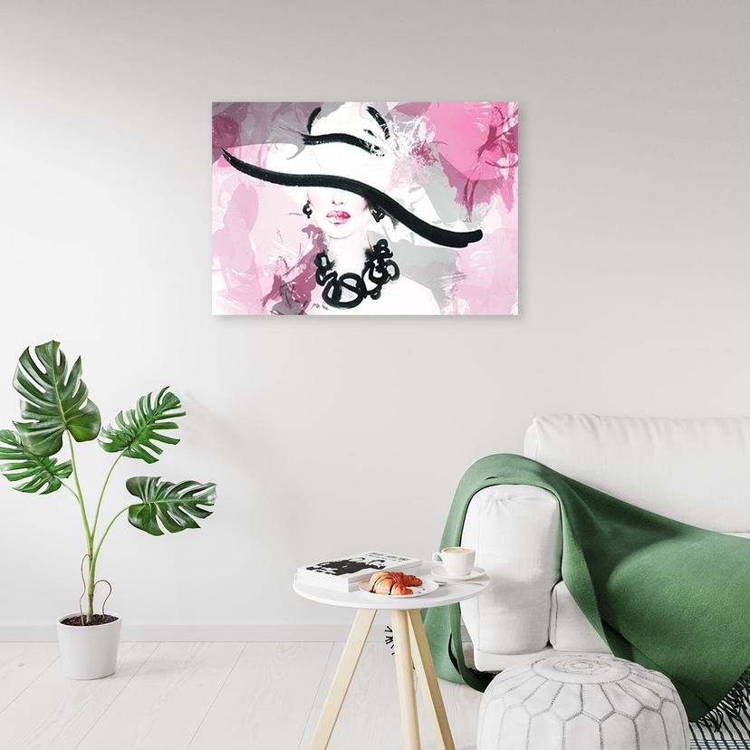 Stampe su tela, Donna glamour con cappello