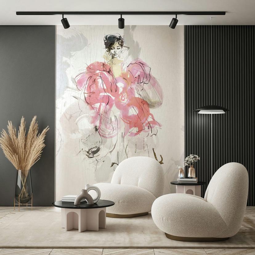 Fototapet kvinde, art crush designer i farverige 2,70 x 1,98m