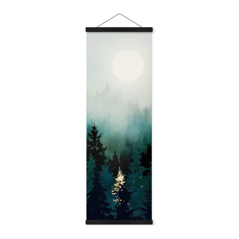 Tekstil plakat SpaceFrog Designs - Tåget skov - Panorama