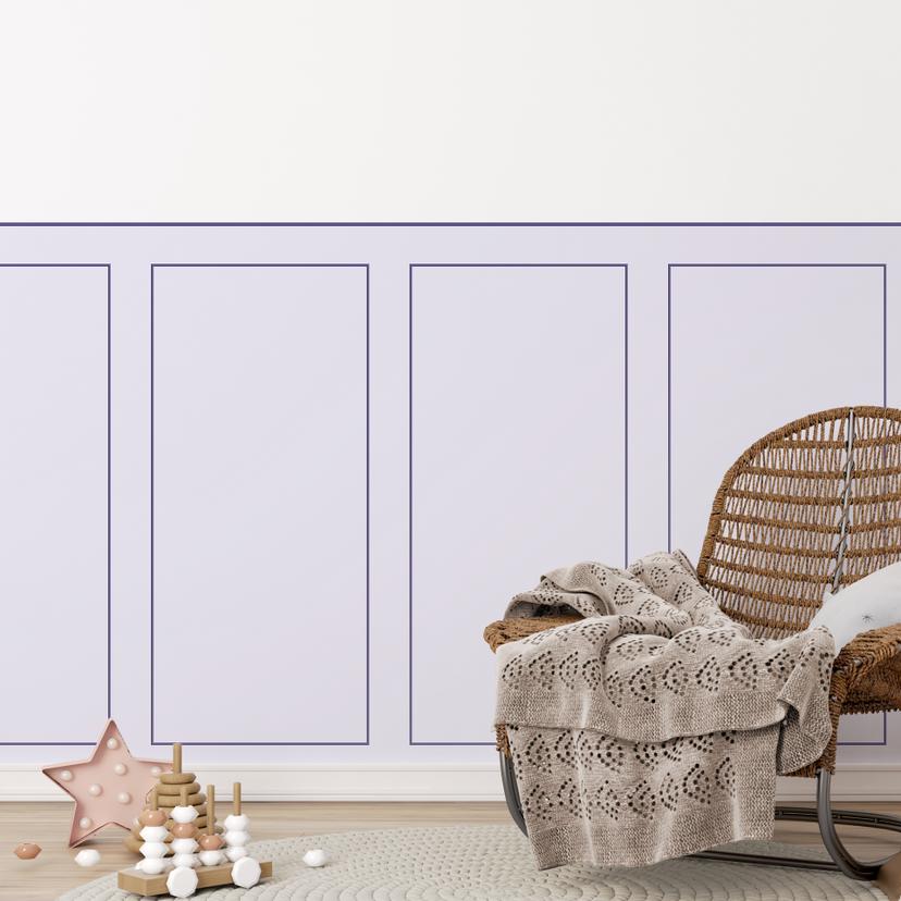 Panneaux muraux revêtement mural lilas pastel avec cadre