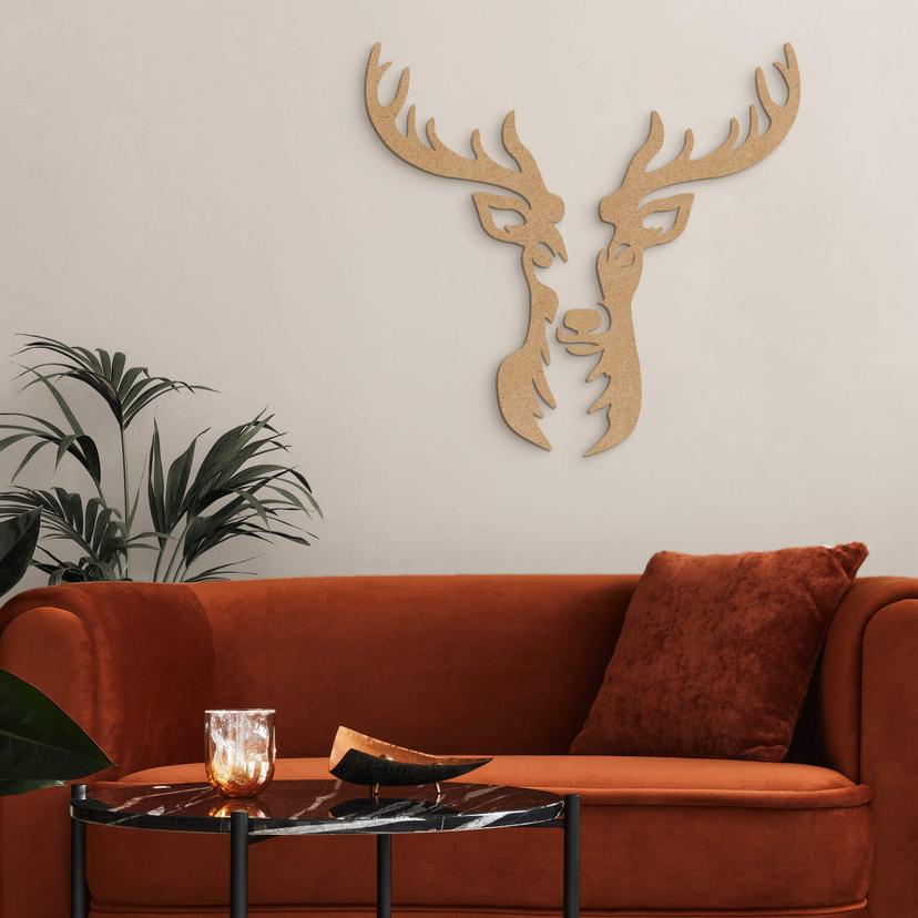 MDF Decoración de animales de la naturaleza - Cornamenta de cabeza de ciervo