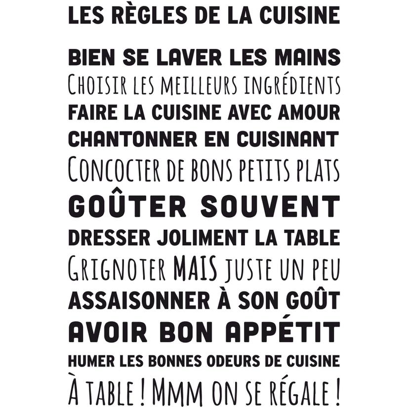 Adesivo murale Les Règles de la cuisine