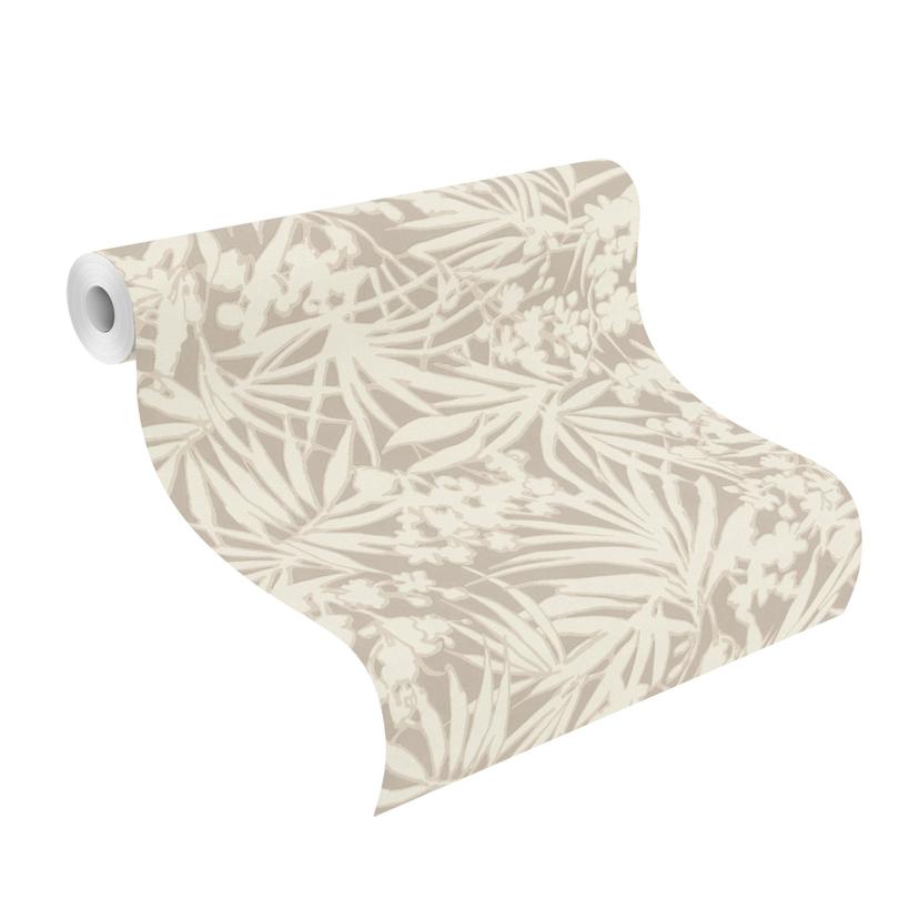 Carta da parati floreale, Paraiso beige in tessuto non tessuto