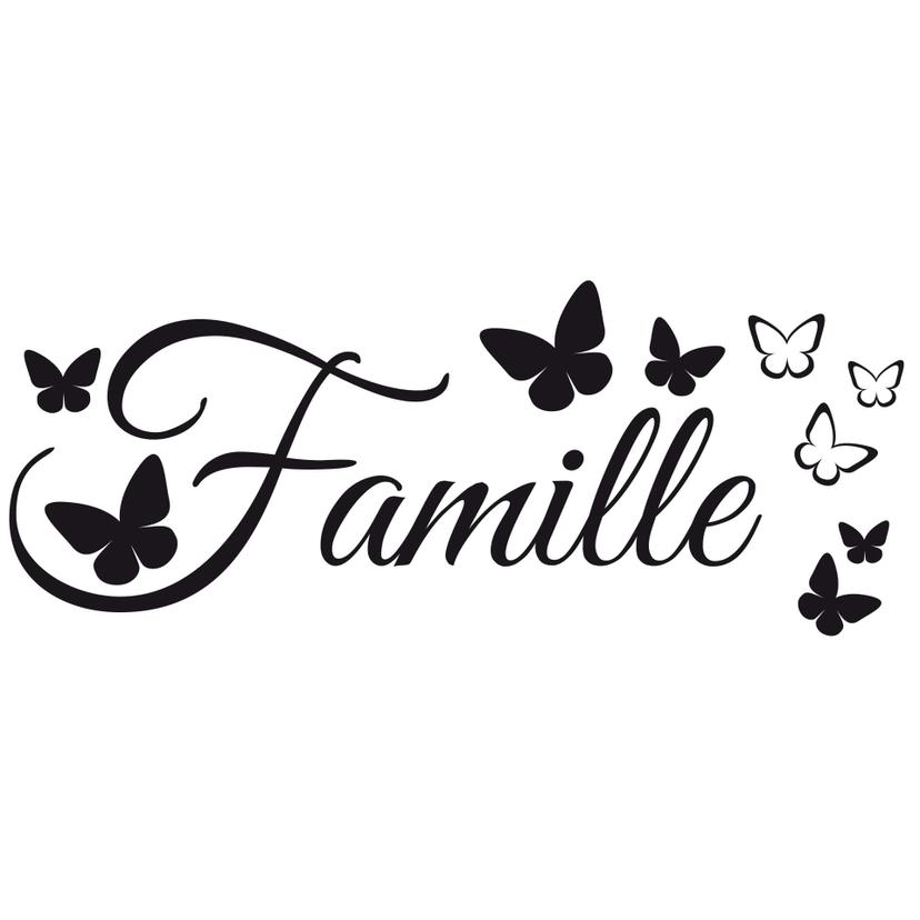Adesivo murale Famille- incl. 5 cornici