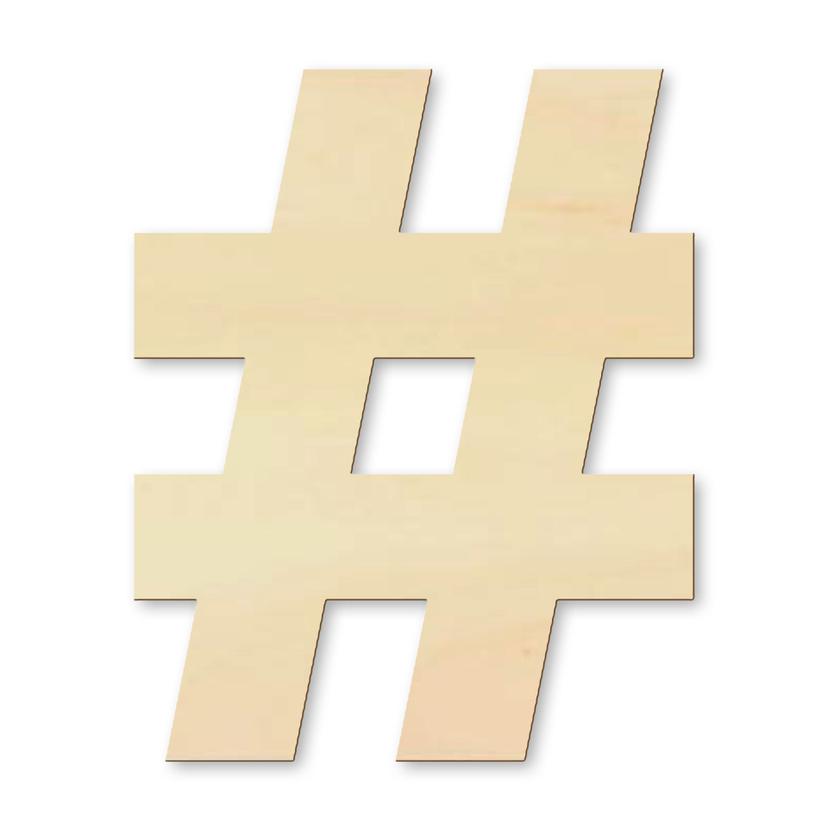 Scritta in legno - Hashtag