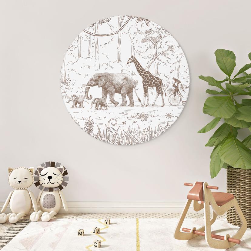 Decorazione murale in Dibond Parata nella giungla con animali - Kikki Belle