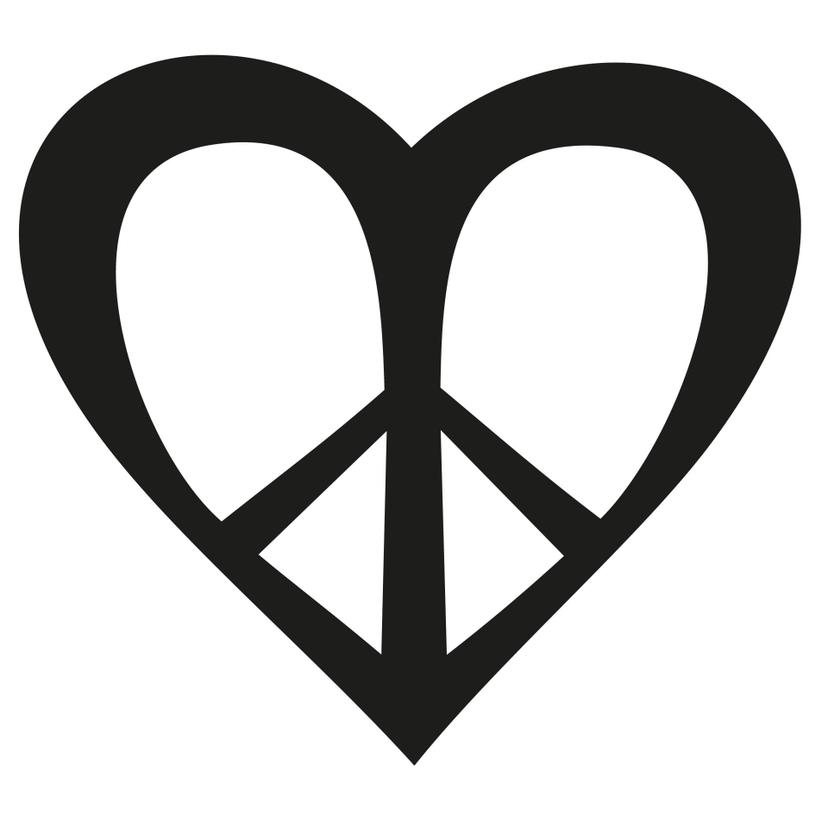 Wallsticker - Kærlighed og Peace