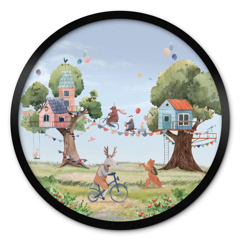 Póster Oliver Robins - Fiesta en la casa del árbol - Redondo