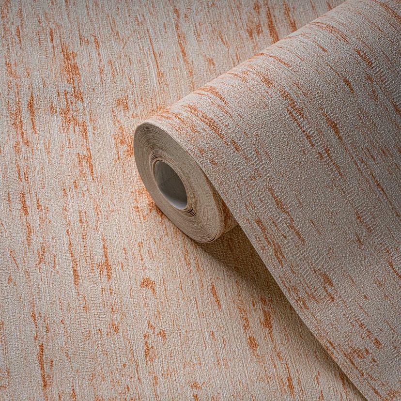 Carta da parati testurizzata in lino color crema - tessuto non tessuto naturale per un ambiente acco