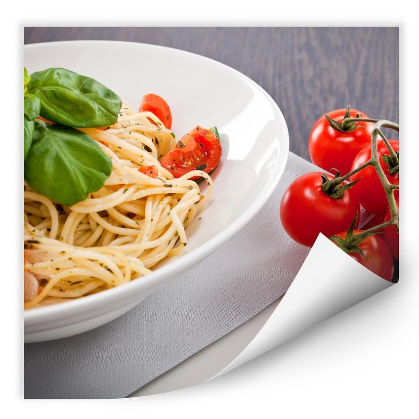 Muurprints Italiaanse Pasta - vierkant
