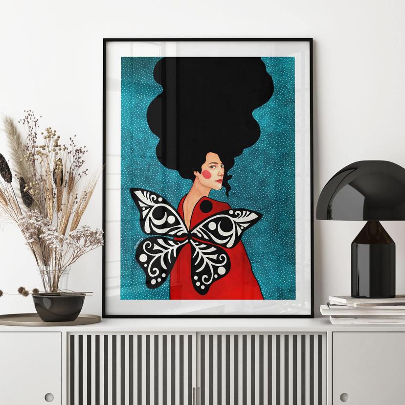 Poster donna con ali di farfalla - Hülya