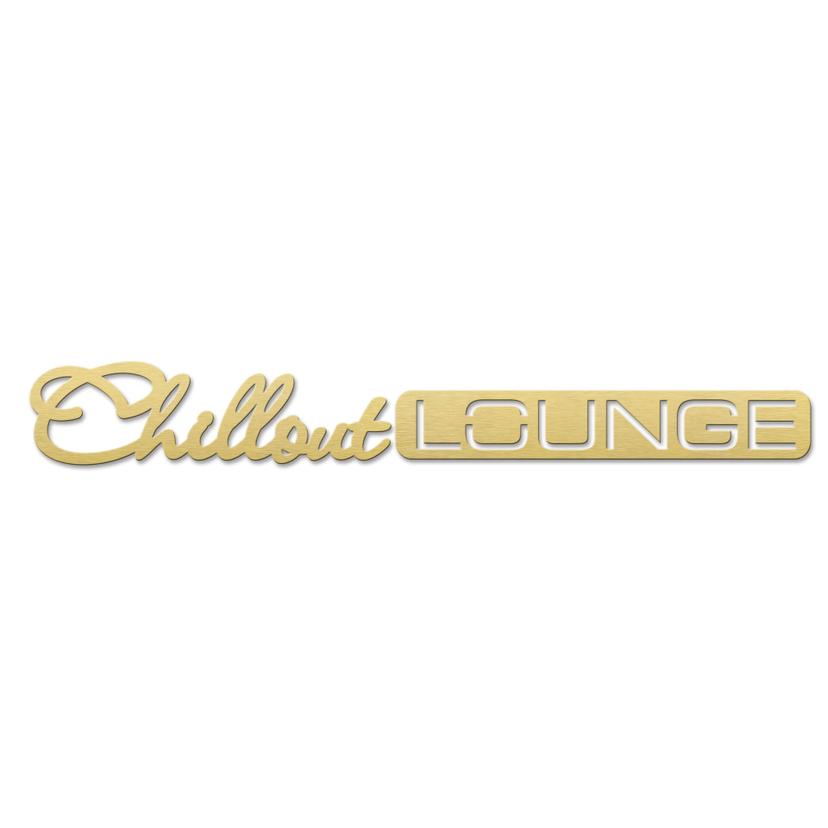 Bokstäver i aluminium Dibond - Guldfärgad effekt - Chillout Lounge