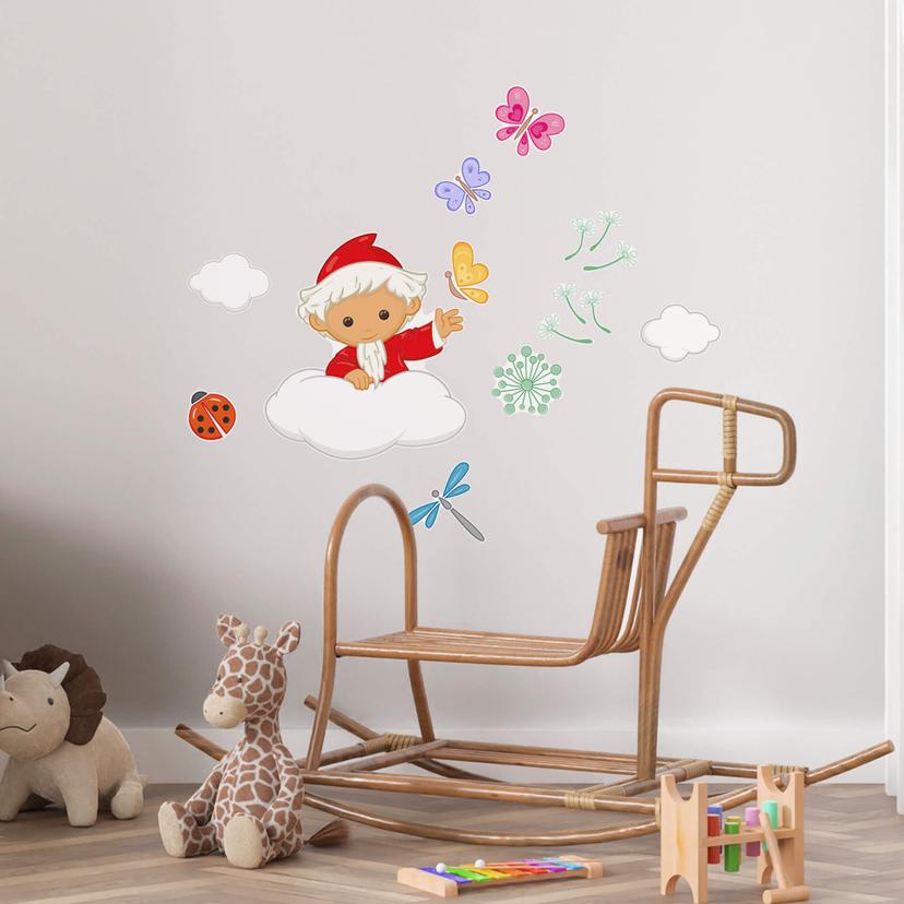 Adesivo murale Uomo della sabbia su una nuvola in primavera - 50x70 cm