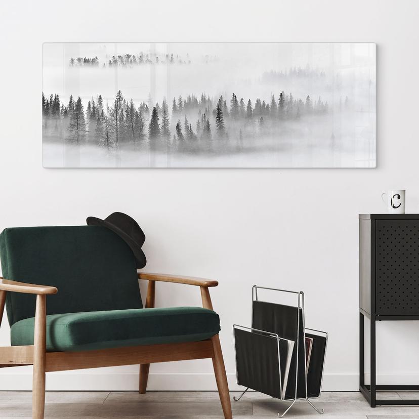 Stampa su vetro Xu - Foggy Forest