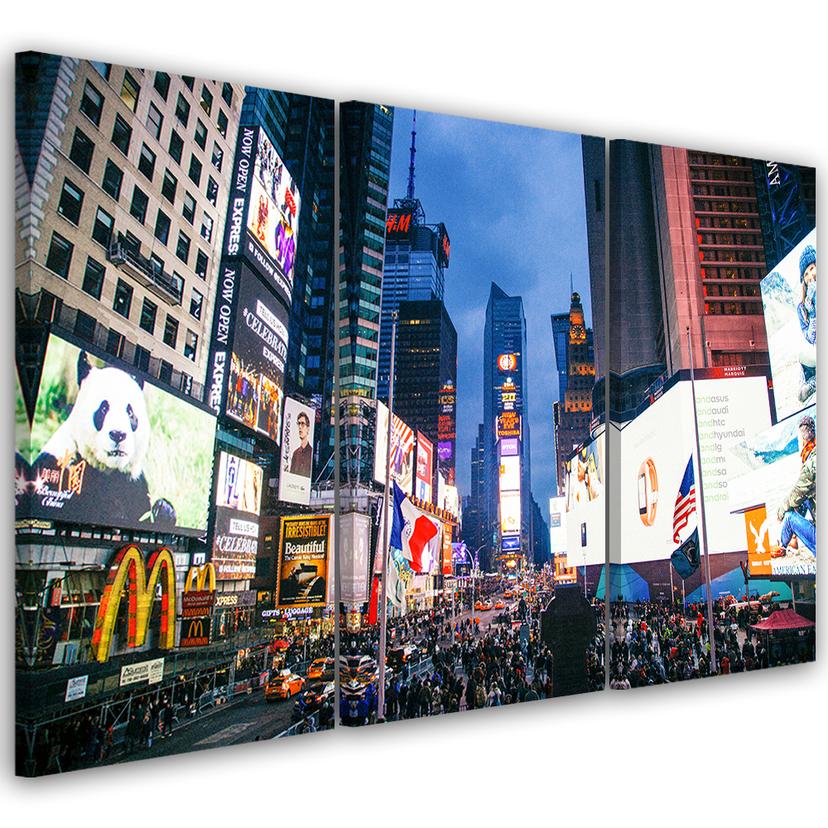 3 stykke lærredstryk, New York Times Square