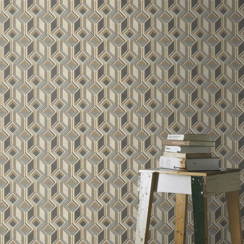 Rasch non-woven tapet, tapetdesign indisk stil dueblå