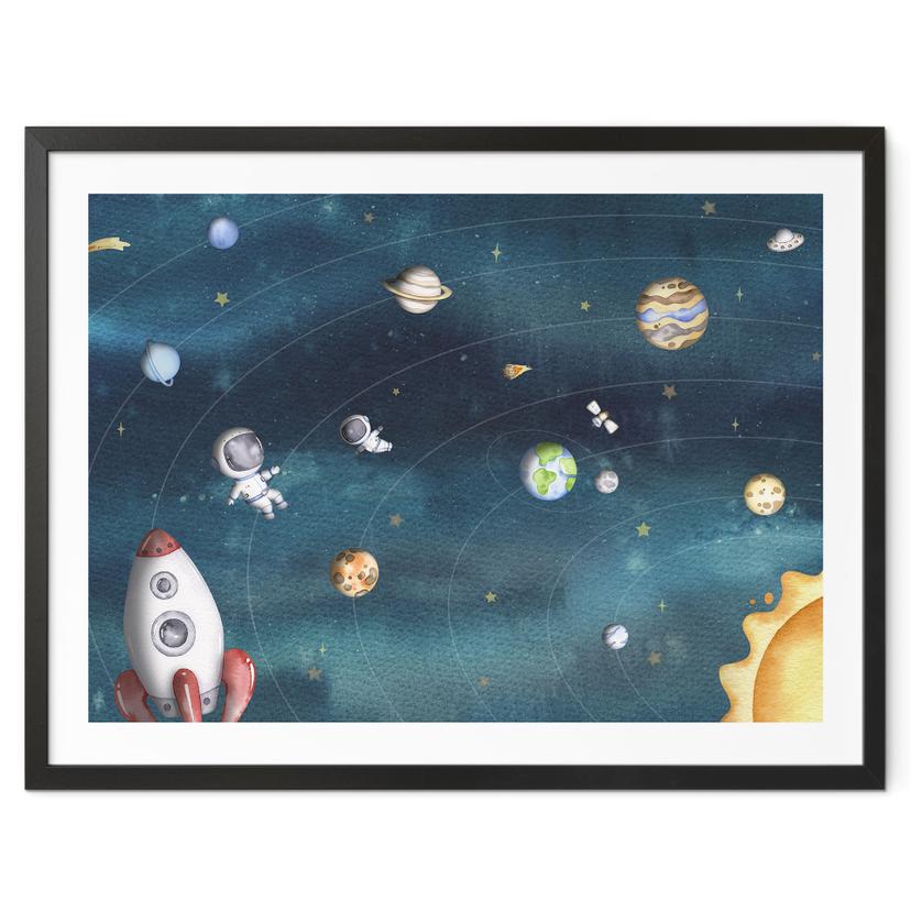 Plakat Rumeventyr med astronauter - Oliver Robins