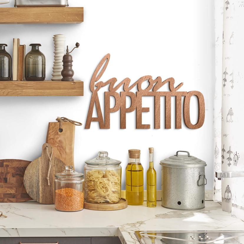 Træbogstaver - Buon Appetito - Mahogni