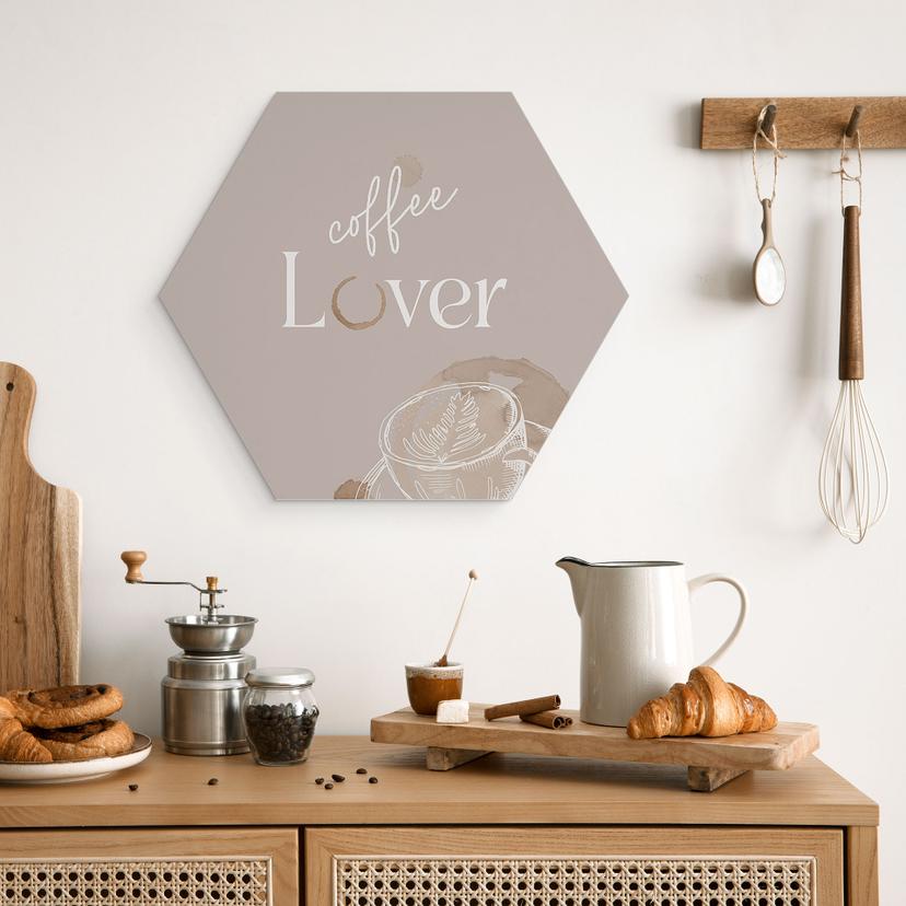 Esagono Alu-Dibond Coffee Lover