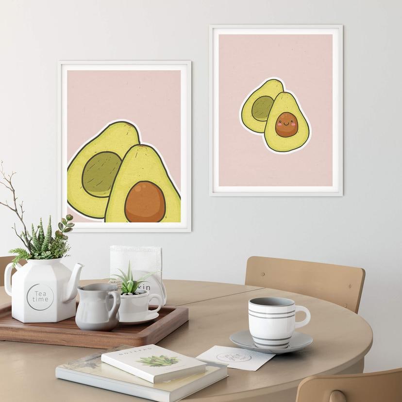 Poster set met frames - Avocado Lover