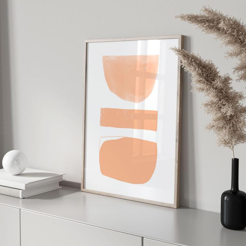 Poster Forme astratte in color pesca - uplusmestudio