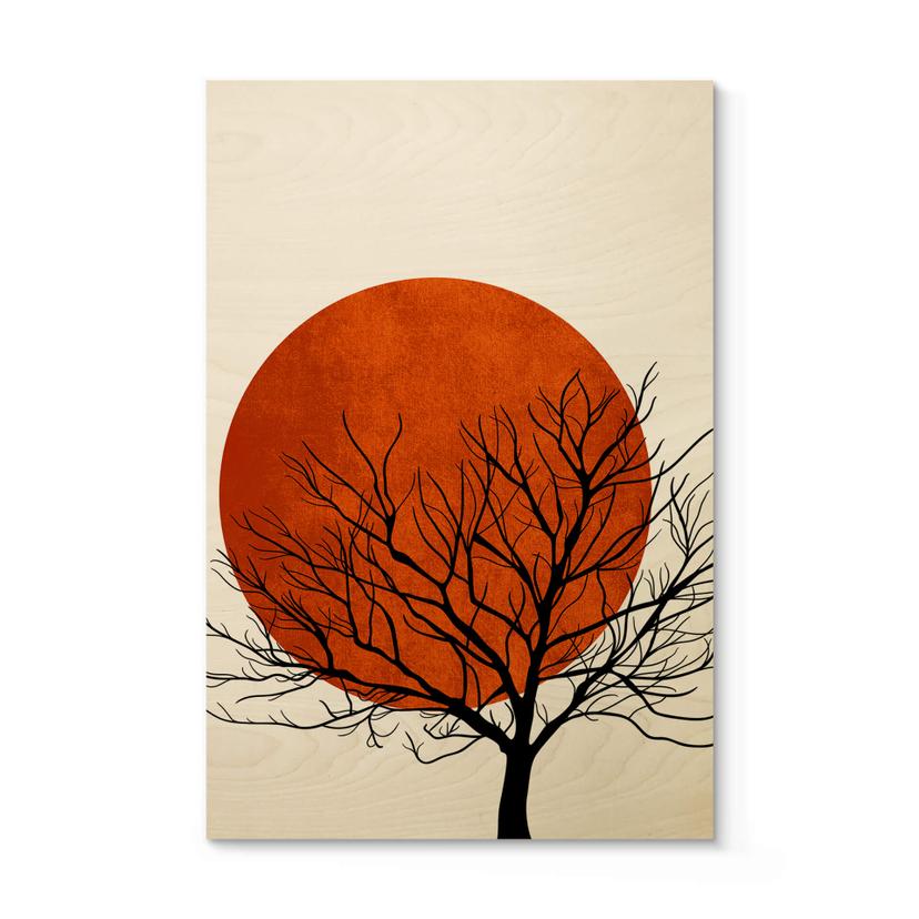Cuadro de madera Kubistika - Cálida puesta de sol