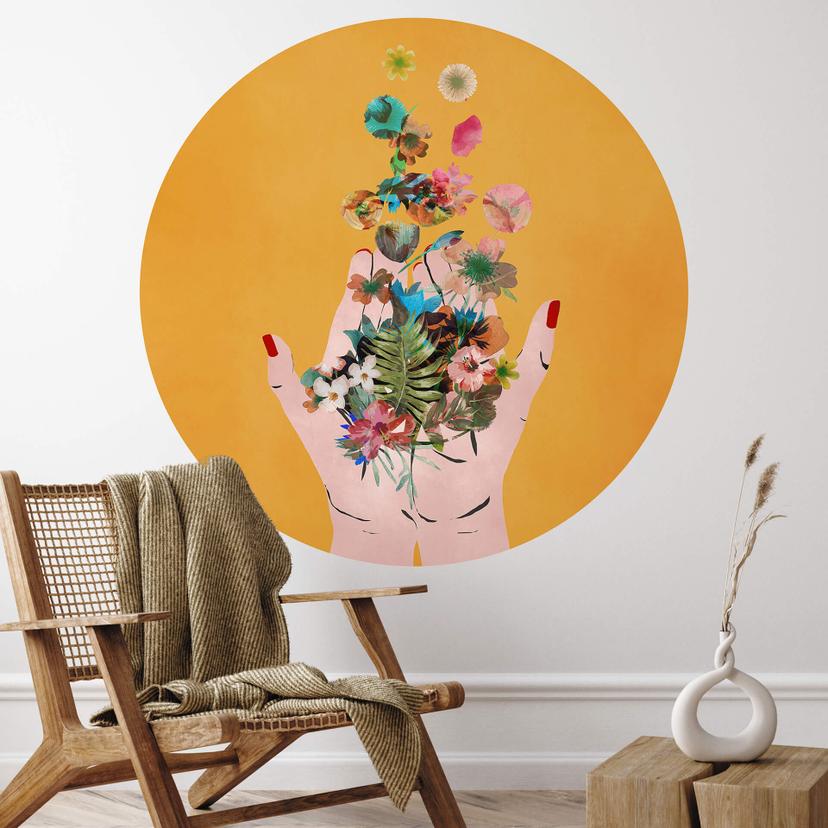 Wall Sticker Treechild - Colorful flowers in Frida's hands