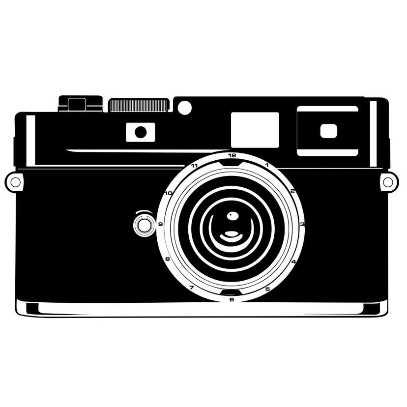 Adesivo murale - orologio fotocamera