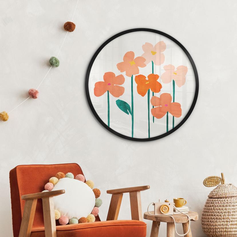 Poster Petites fleurs de couleur pêche - Kubistika