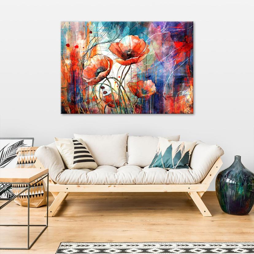 Quadro su tela, Papaveri astratti