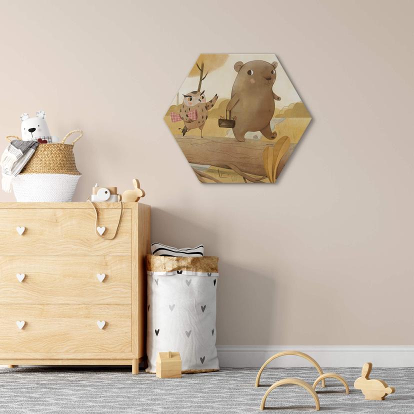 Hexagon - Alu-Dibond Loske - Picknick im Herbst