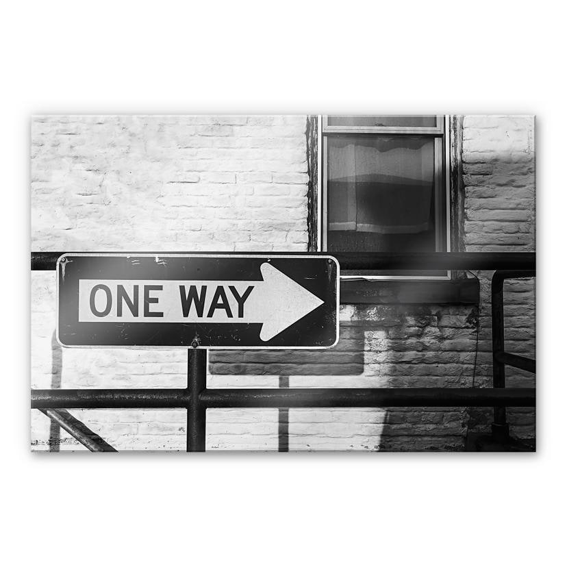 Tableau en verre acrylique Street Sign One way