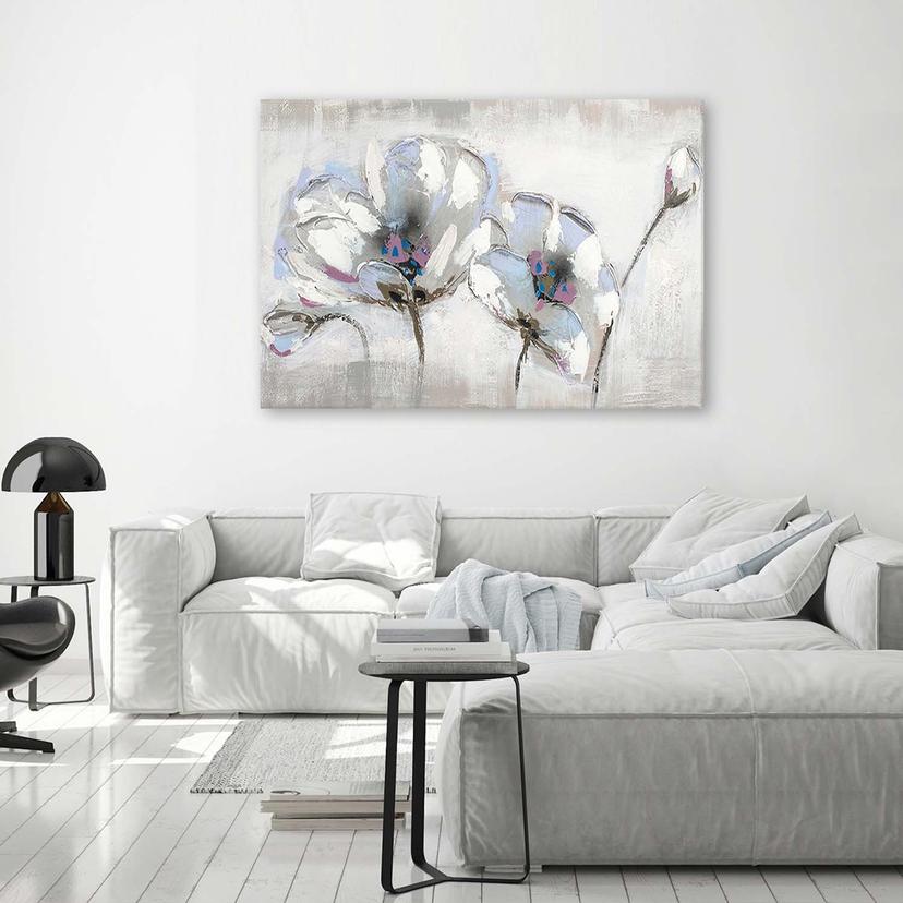Stampe su tela, Fiori in bianco Shabby Chic