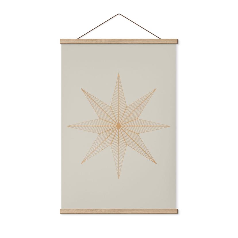 Geometrisk guldstjerne Tekstil plakat - Magnusson
