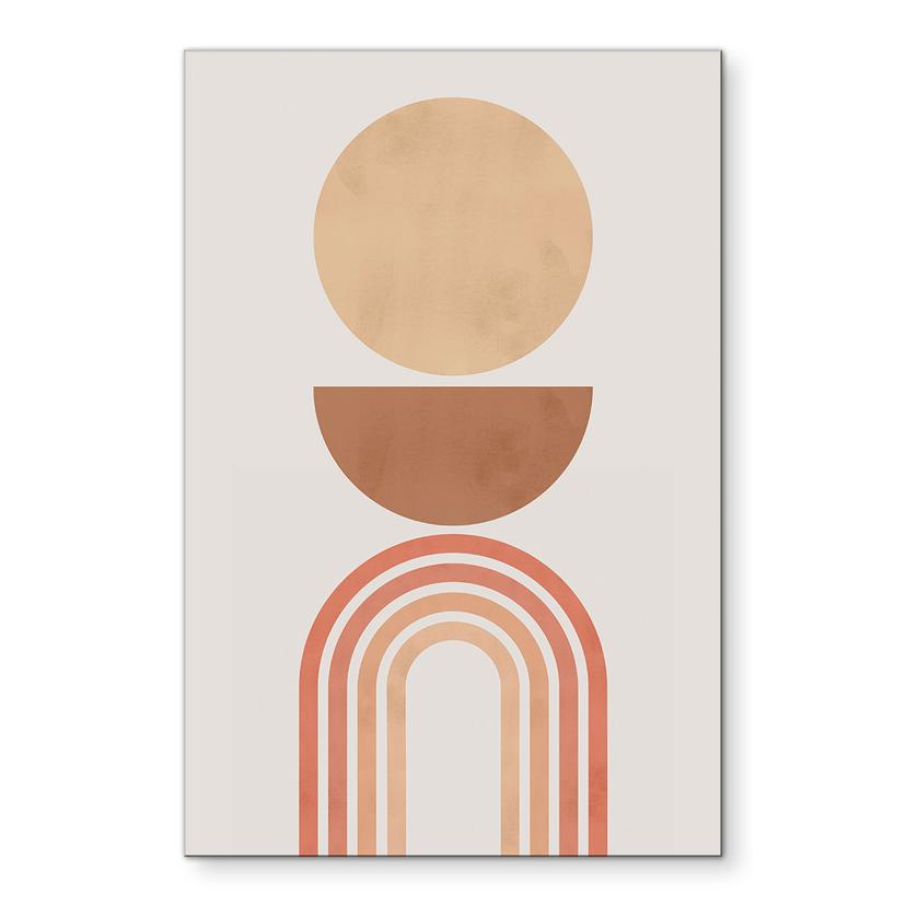 Wandbild Abstrakte Balance - Retro Bögen und Kreise - Costa - Alu-Dibond