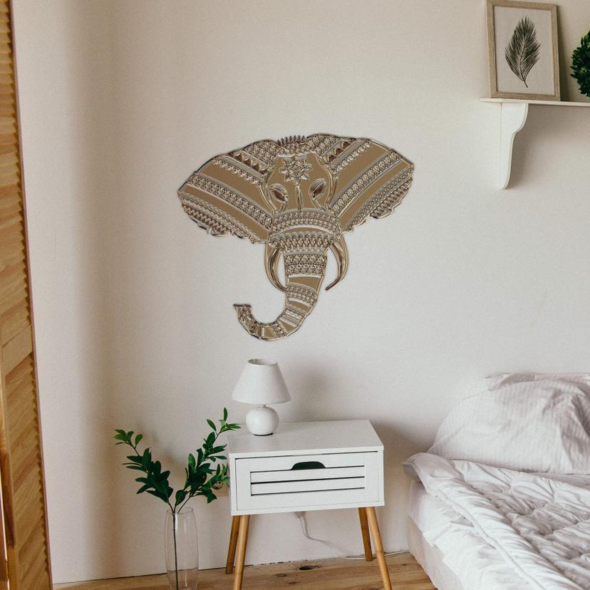 Muursticker Metallic Olifant 02