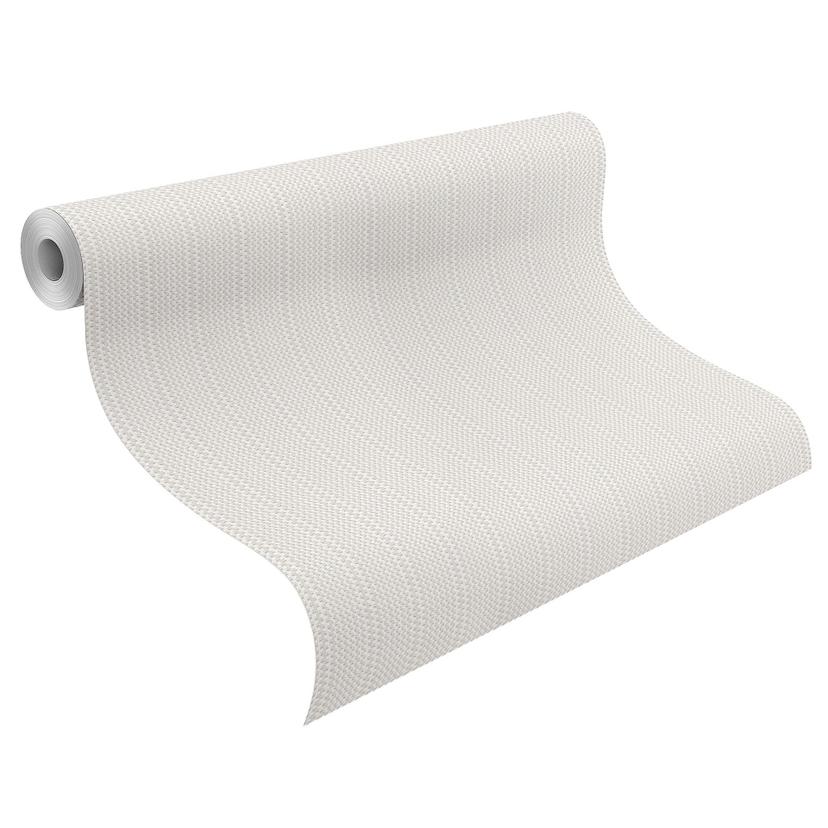Effen behang, vliesbehang met structuur Bauhaus wit